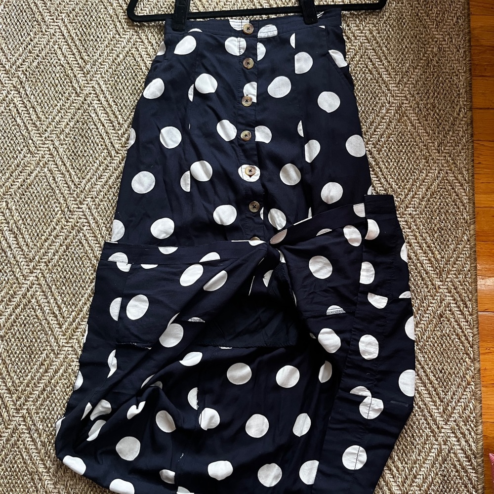 Maeve Black & White Polka Dot Skirt - Picture 2 of 15